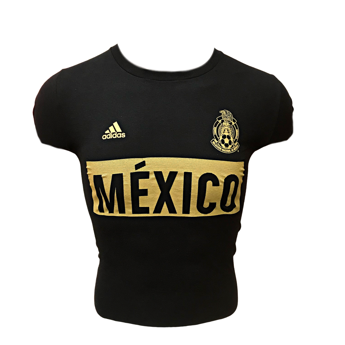 ADIDAS MEXICO STRIPES BAR T-SHIRT-BLACK/GOLD