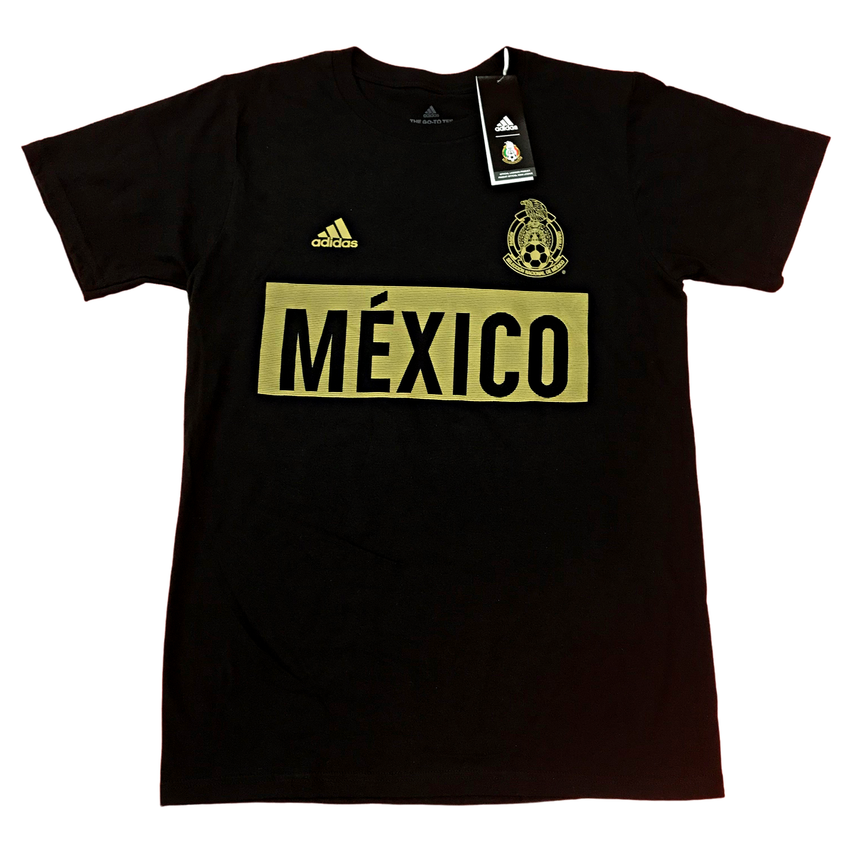 ADIDAS MEXICO STRIPES BAR T-SHIRT-BLACK/GOLD