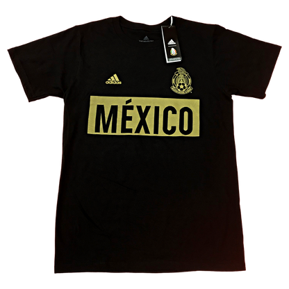 ADIDAS MEXICO STRIPES BAR T-SHIRT-BLACK/GOLD