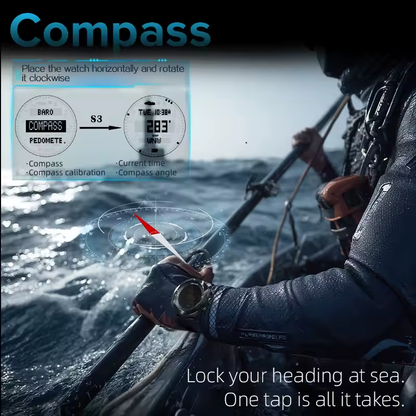 Outdoor Tactical Watch – Military 50M Waterproof Compass Altimeter Hiking Camping