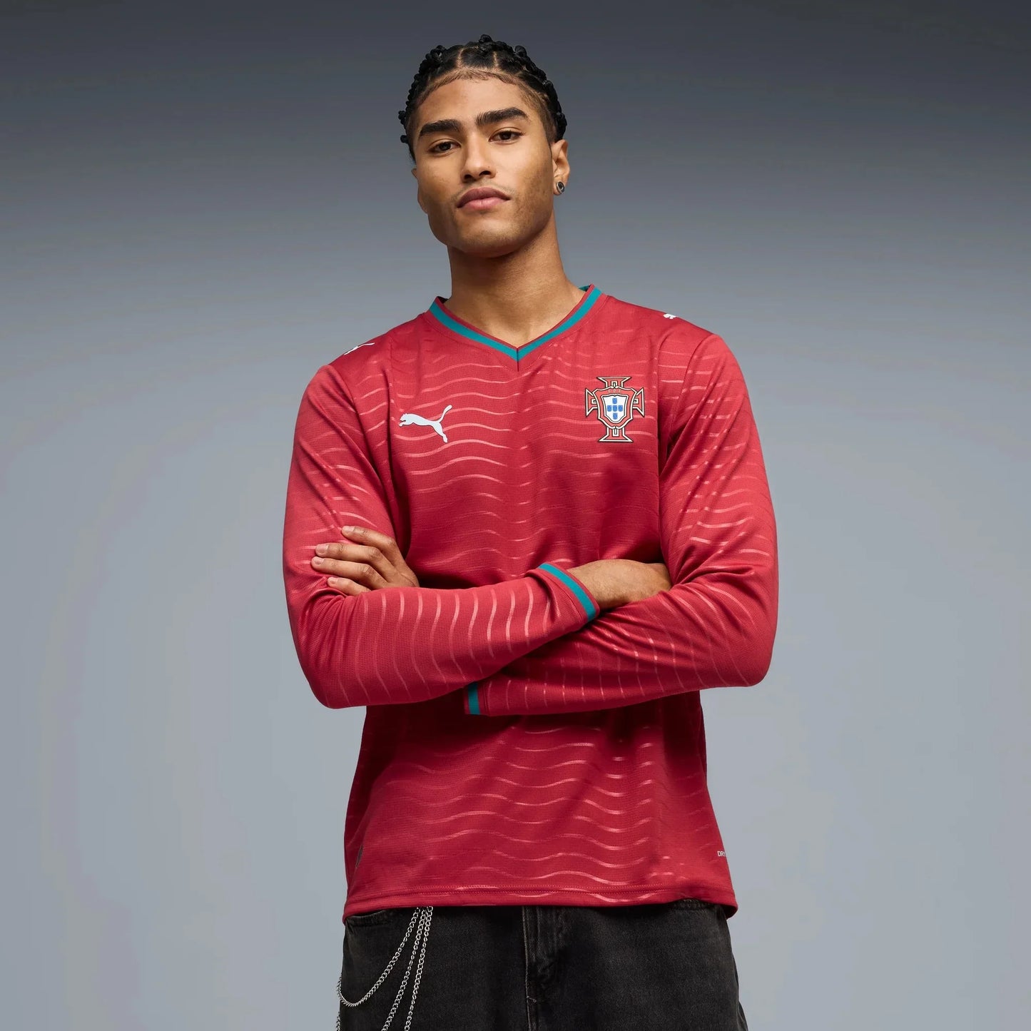 Puma 2026 Portugal Men's Stadium Home Long-Sleeve Soccer Jersey