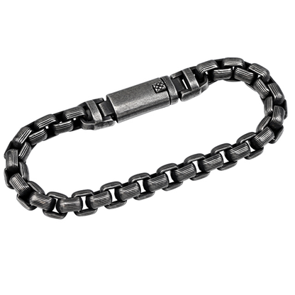 Punk Titanium Bracelet – RustEdge Steel Industrial with Oxidized Finish
