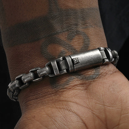 Punk Titanium Bracelet – RustEdge Steel Industrial with Oxidized Finish