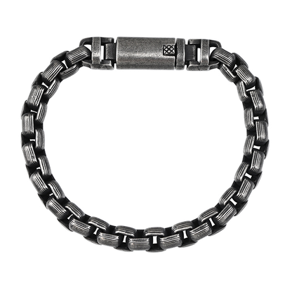 Punk Titanium Bracelet – RustEdge Steel Industrial with Oxidized Finish