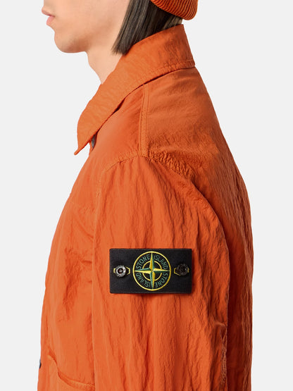 Stone Island Warp Rib Nylon-TC Coach Jacket in Burnt Orange