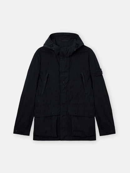 Stone Island Ghost Nylon Smerigliato Short Parka in Black