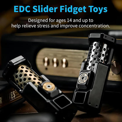 Ratchet Fidget Slider – Titanium 2-Stage Mechanical Smooth Rotation EDC Stress Relief Desk