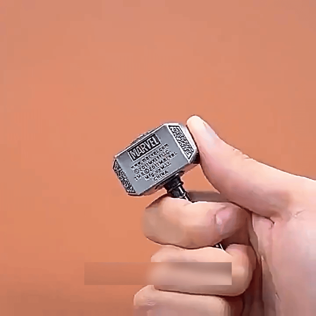 Ratchet Fidget Spinner – Thor's Spin Heavy Metal with Thor's Hammer Design with Click EDC