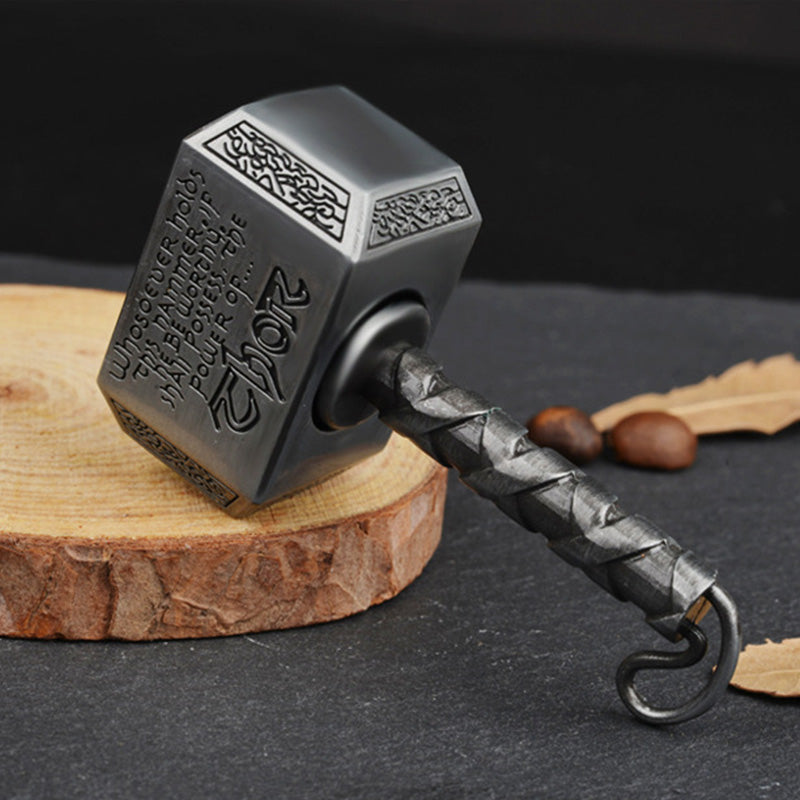 Ratchet Fidget Spinner – Thor's Spin Heavy Metal with Thor's Hammer Design with Click EDC