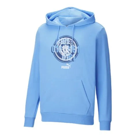 PUMA Manchester City FTBL Culture  CORE HOODIE-Light Blue