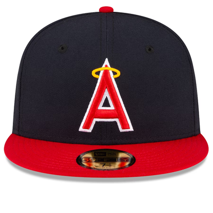 ANGELS NEW ERA ALTERNATIVE AUTHENTIC COLLECTION 59FIFTY FITTED-ON-FIELD COLLECTION -NAVY/RED