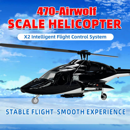 ROBAN Airwolf 470L Scale RC Helicopter GPS X2 Flight Control LED Night Flight PNP/RTF
