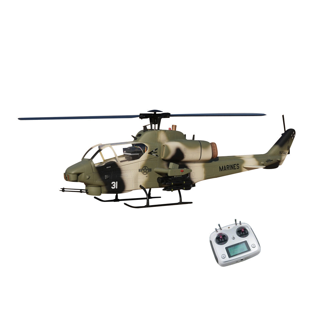 ROBAN AH-1 Cobra 470 Scale RC Helicopter GPS Stabilized 2-Blade Missile LED Light PNP/RTF