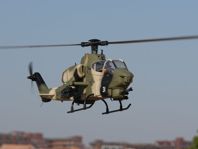 ROBAN AH-1 Cobra 470 Scale RC Helicopter GPS Stabilized 2-Blade Missile LED Light PNP/RTF