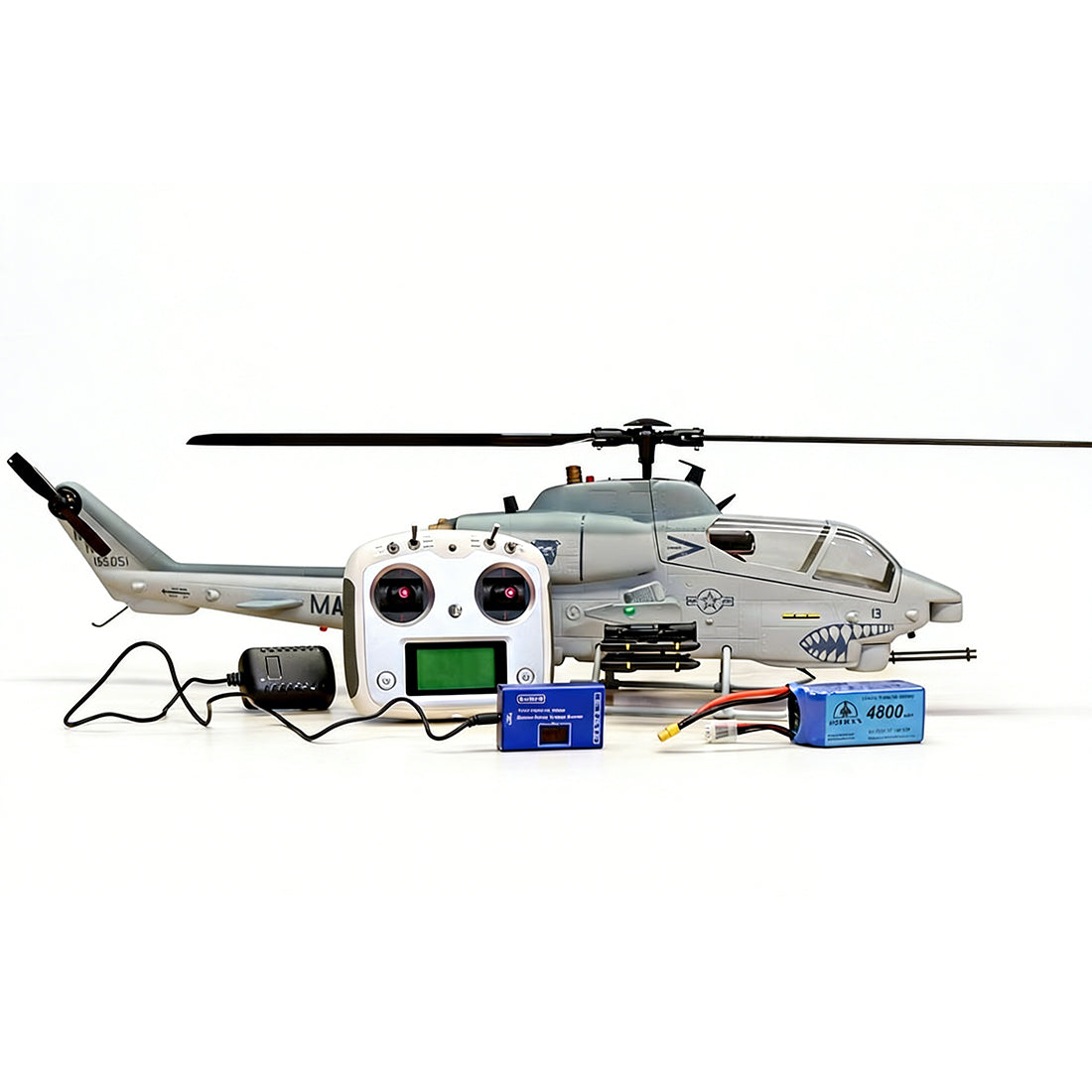 ROBAN AH-1 Cobra 470 Scale RC Helicopter GPS Stabilized 2-Blade Missile LED Light PNP/RTF