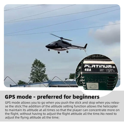 ROBAN Airwolf 470L Scale RC Helicopter GPS X2 Flight Control LED Night Flight PNP/RTF