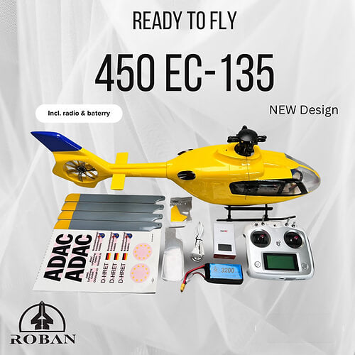 ROBAN EC135 ADAC 450L Scale RC Helicopter GPS X2 Flight Controller Flybarless PNP/RTF