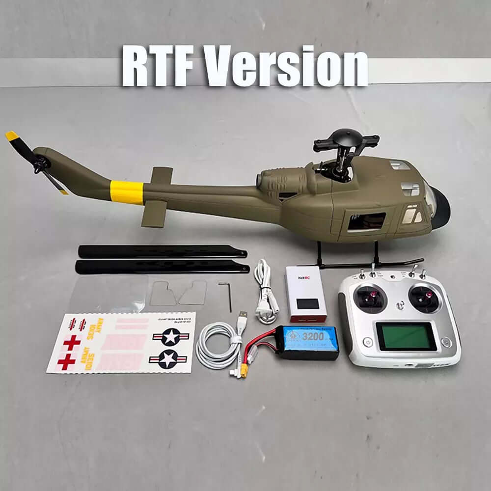 ROBAN UH-1D Huey 450 Scale RC Helicopter GPS Stabilized 11CH Flybarless PNP/RTF