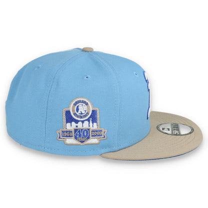 New Era Oakland Athletics 40th Anniversary Side Patch 59FIFTY Fitted Hat-Sky Blue/Camel