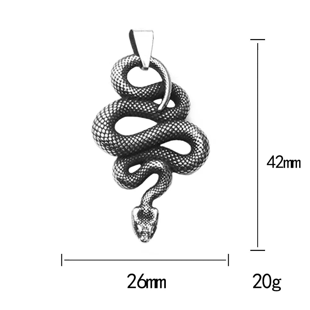 Snake Necklace – Serpent Bound Chain Punk Gothic Biker Viking Statement