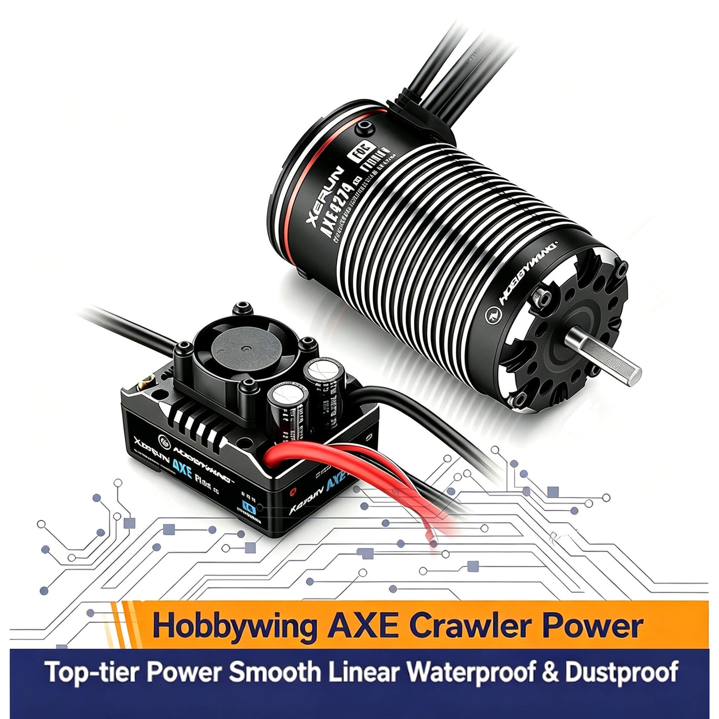 Hobbywing XeRun AXE Plus R3 135A ESC & Brushless Motor for 1/10 RC Crawler – FOC System Waterproof