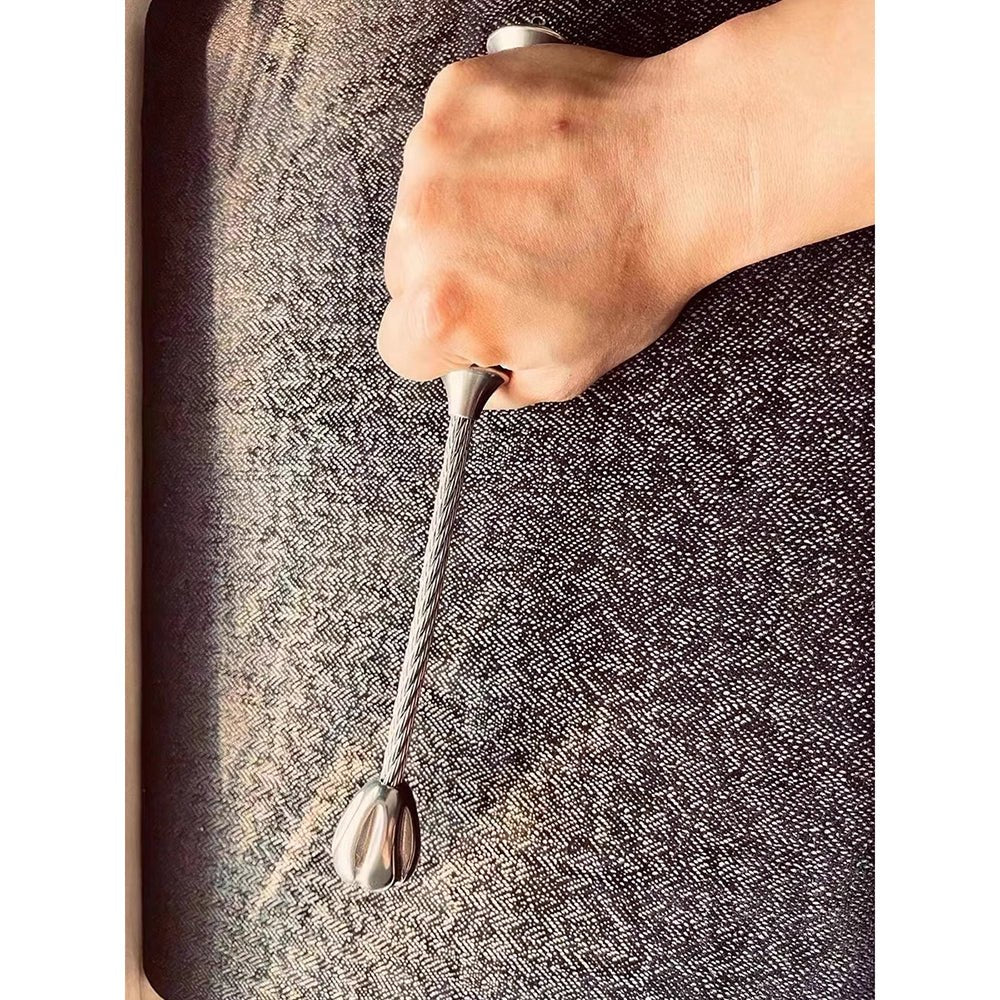 Stainless Steel Baton – Tactical Self Defense Whip with Hammer Head & Cable