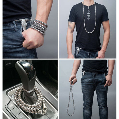 Stainless Steel Bracelet – 316 Self Defense with Quick Release Whip Beads Chain