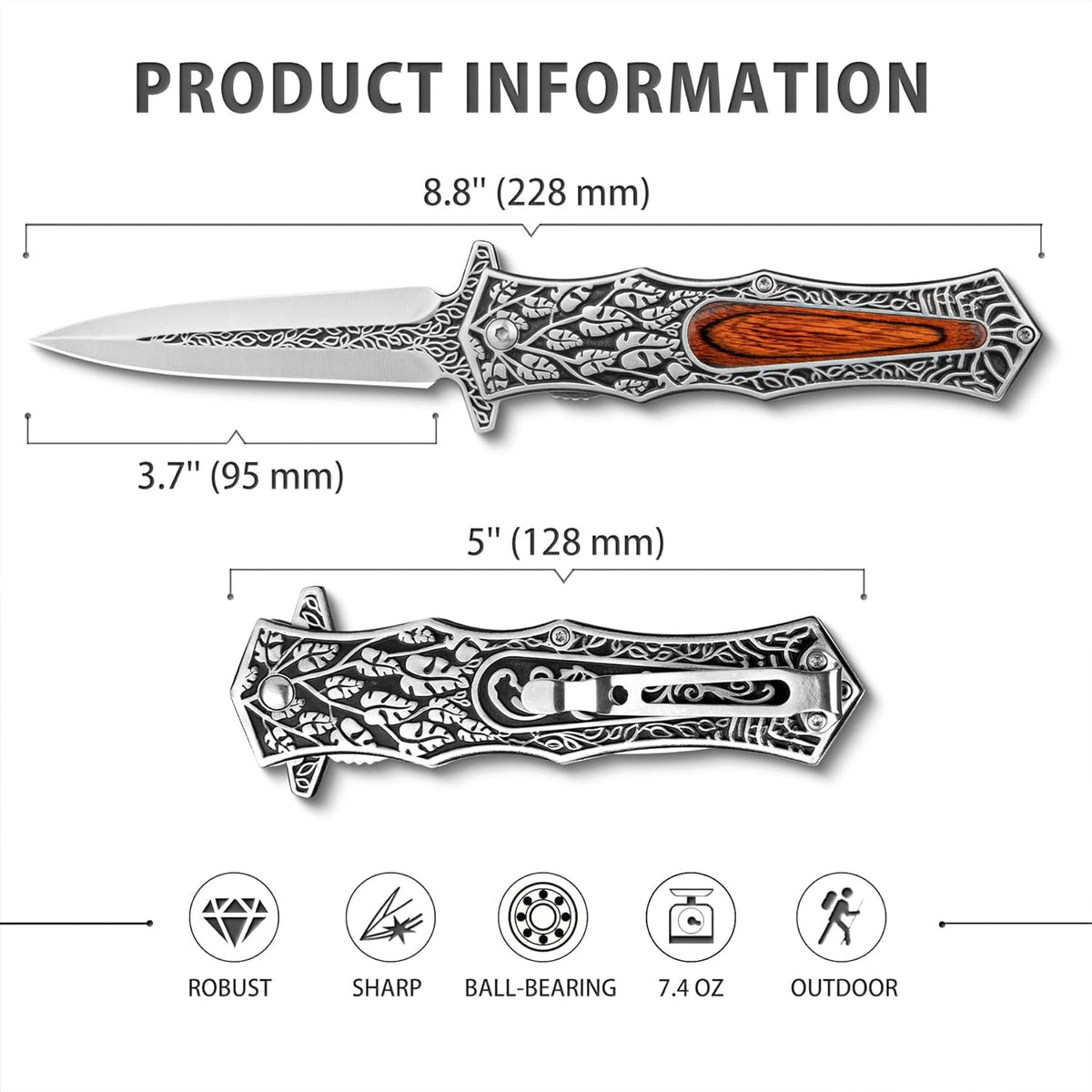 Stainless Steel EDC Knife for Everyday Utility, Collecting, And Outdoor Tasks