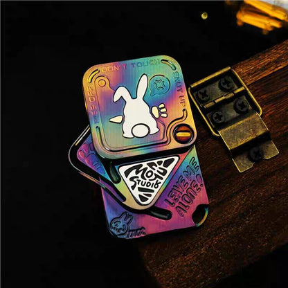 Stainless Steel Fidget Slider – Rabbit Snap Side-Push EDC Collectible Attitude Toy