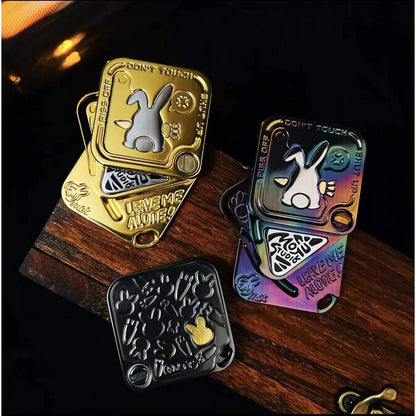 Stainless Steel Fidget Slider – Rabbit Snap Side-Push EDC Collectible Attitude Toy