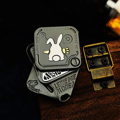Stainless Steel Fidget Slider – Rabbit Snap Side-Push EDC Collectible Attitude Toy