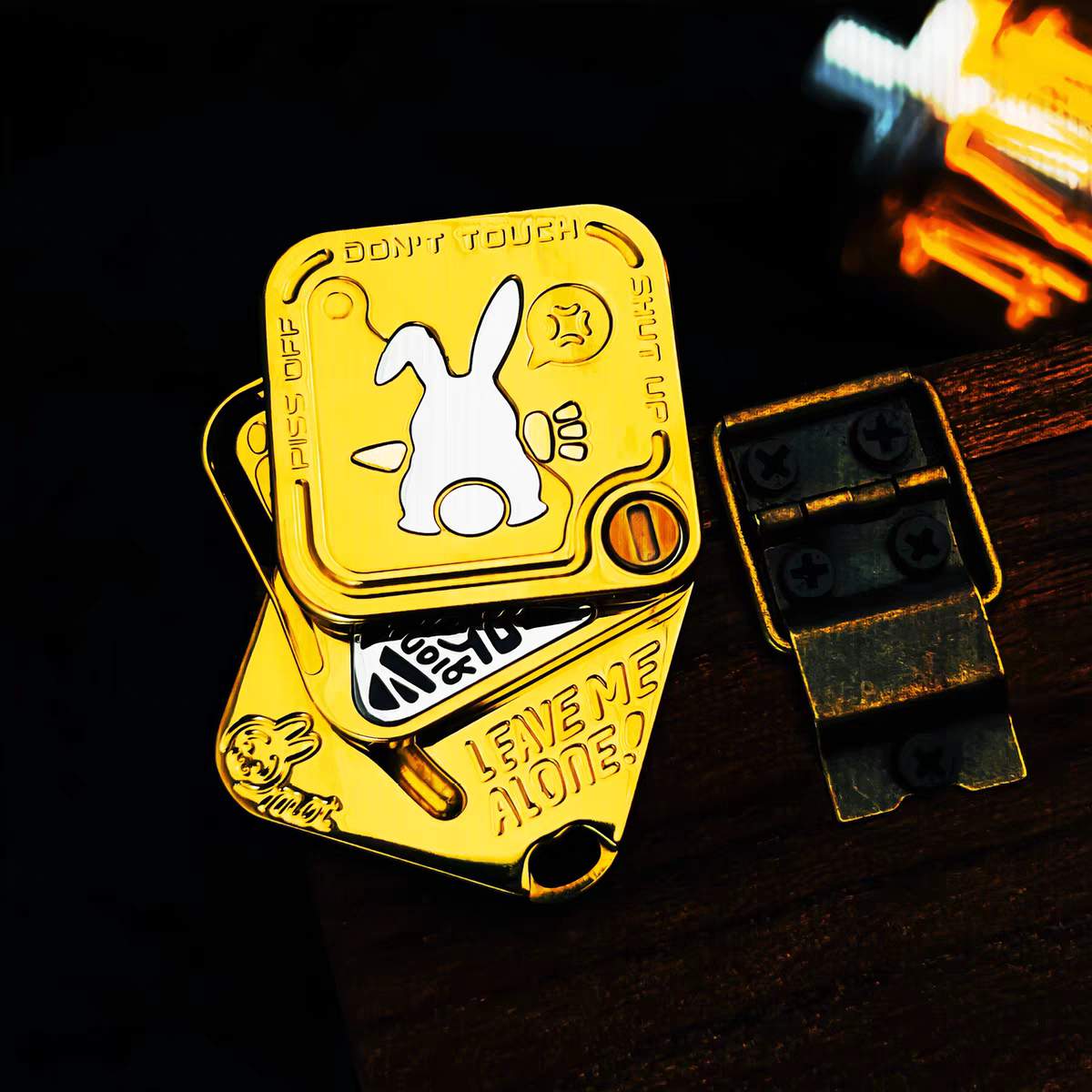 Stainless Steel Fidget Slider – Rabbit Snap Side-Push EDC Collectible Attitude Toy
