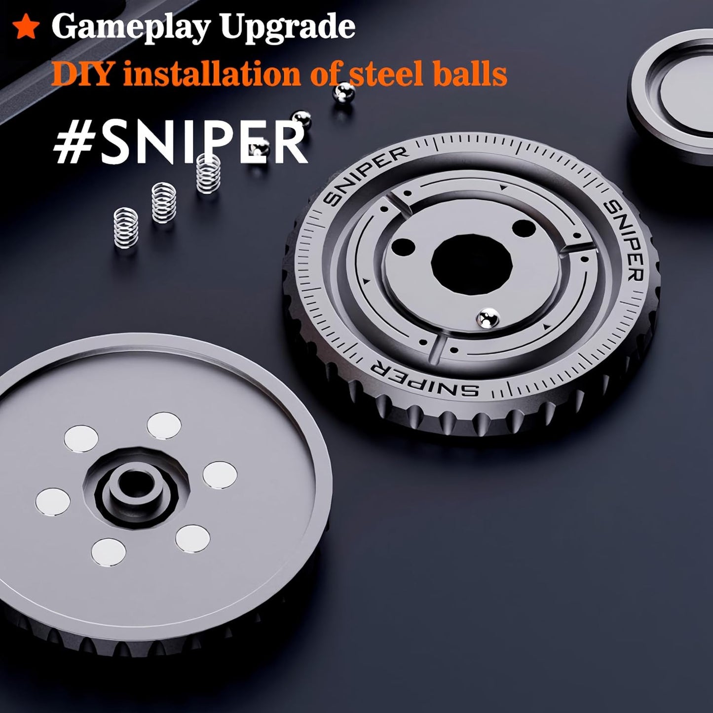 Stainless Steel Fidget Slider – TriVortex 3-in-1 with Premium CNC Aluminum EDC Spinner