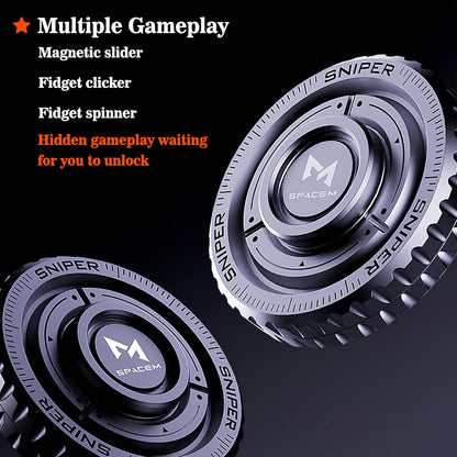 Stainless Steel Fidget Slider – TriVortex 3-in-1 with Premium CNC Aluminum EDC Spinner