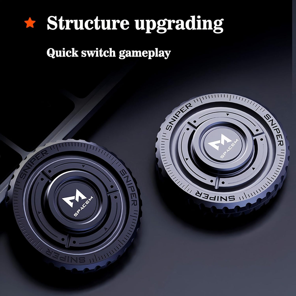 Stainless Steel Fidget Slider – TriVortex 3-in-1 with Premium CNC Aluminum EDC Spinner