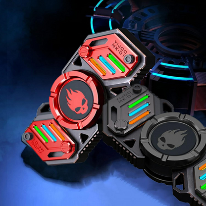 Stainless Steel Fidget Spinner – Metal Glow in the Dark Skull UFO