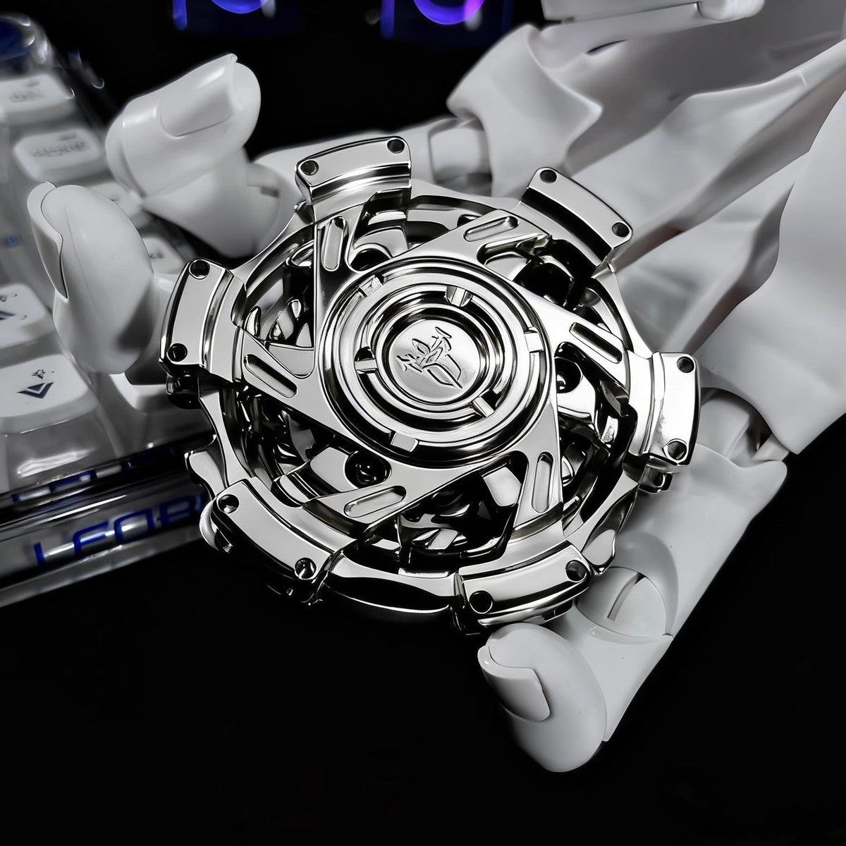 Stainless Steel Fidget Spinner – Metal Triple-Ring Linked 195g