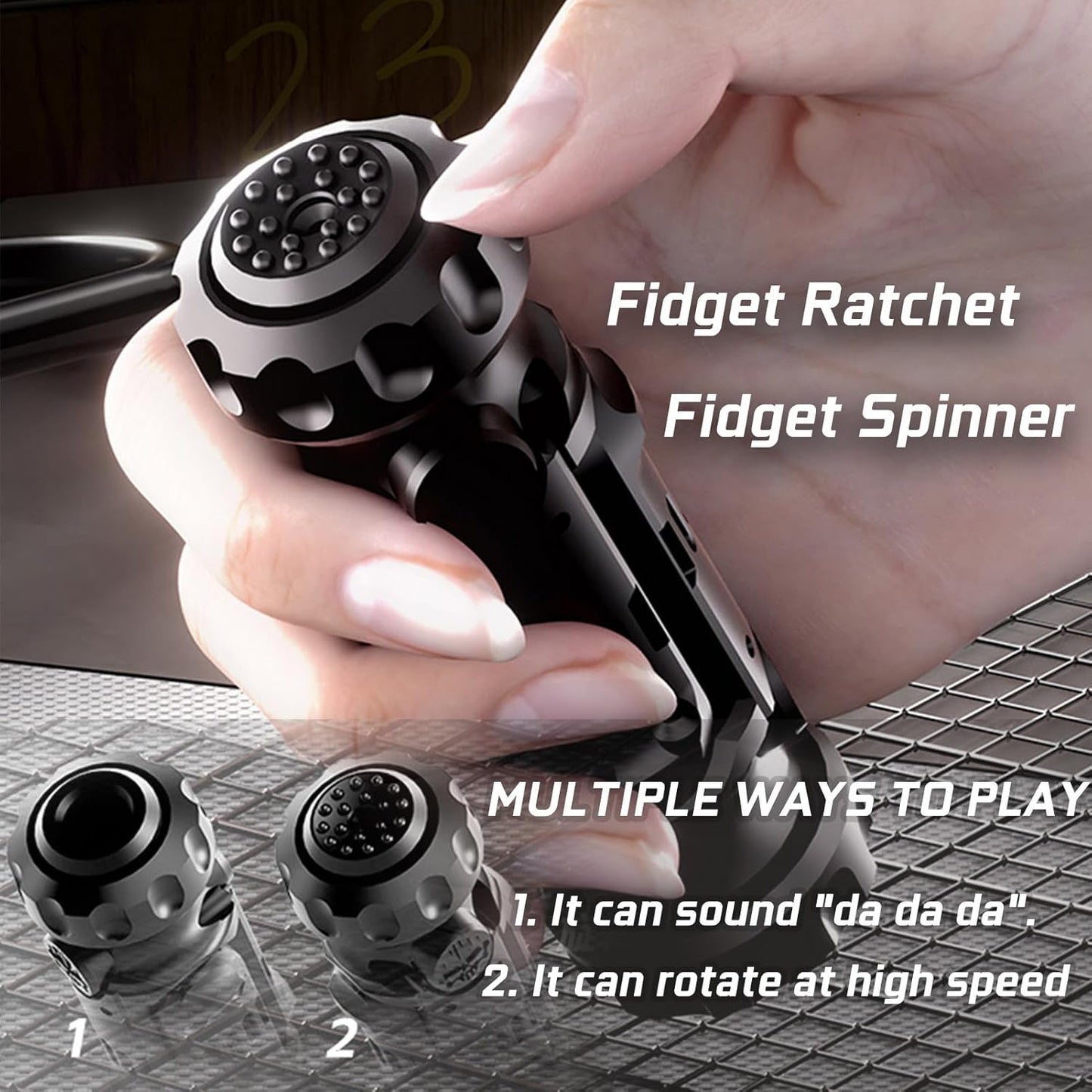 Stainless Steel Fidget Spinner – Projectile Toy with Multi-Function EDC with Catapult
