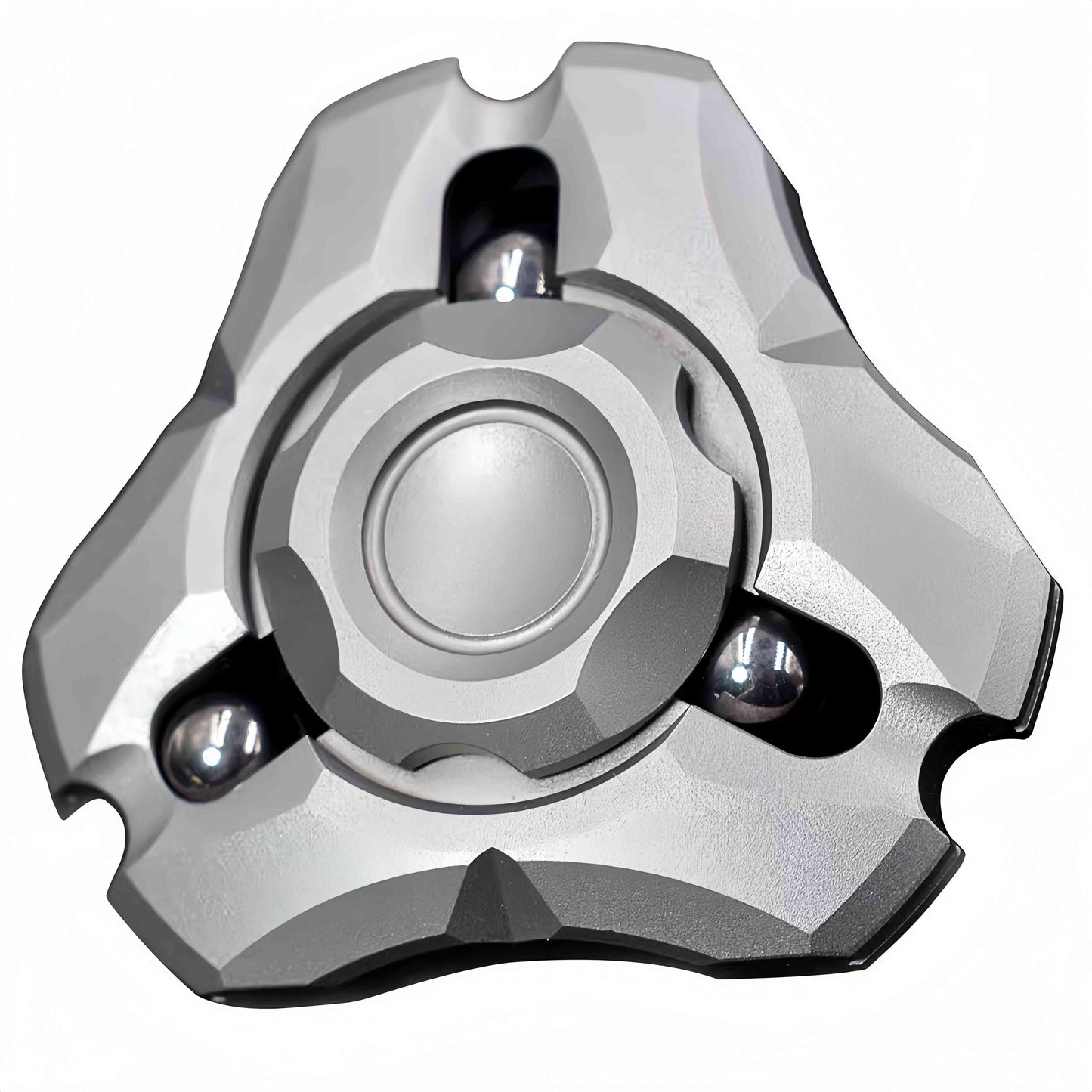 Stainless Steel Fidget Spinner – Shield Toy with Embedded Ball Bearings