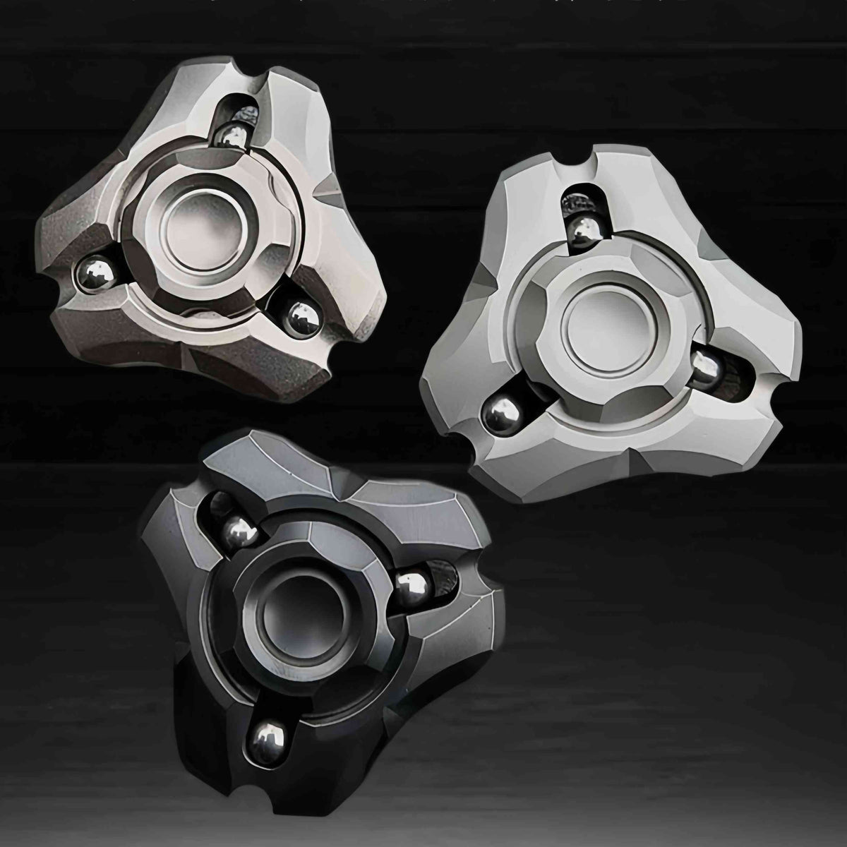 Stainless Steel Fidget Spinner – Shield Toy with Embedded Ball Bearings