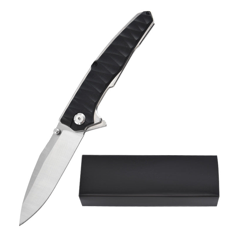 Stainless Steel Folding Knife – Ergonomic Handle Compact EDC Outdoor Camping Utility