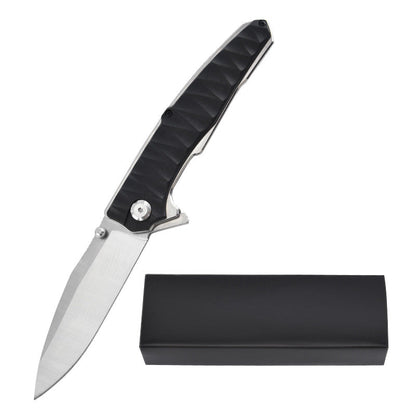 Stainless Steel Folding Knife – Ergonomic Handle Compact EDC Outdoor Camping Utility