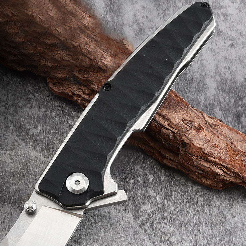 Stainless Steel Folding Knife – Ergonomic Handle Compact EDC Outdoor Camping Utility