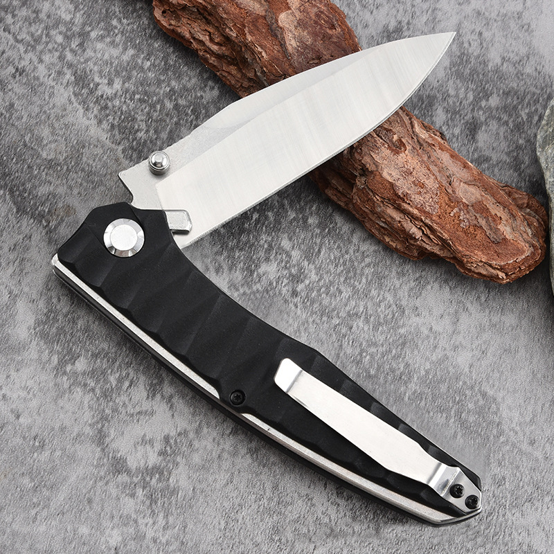 Stainless Steel Folding Knife – Ergonomic Handle Compact EDC Outdoor Camping Utility