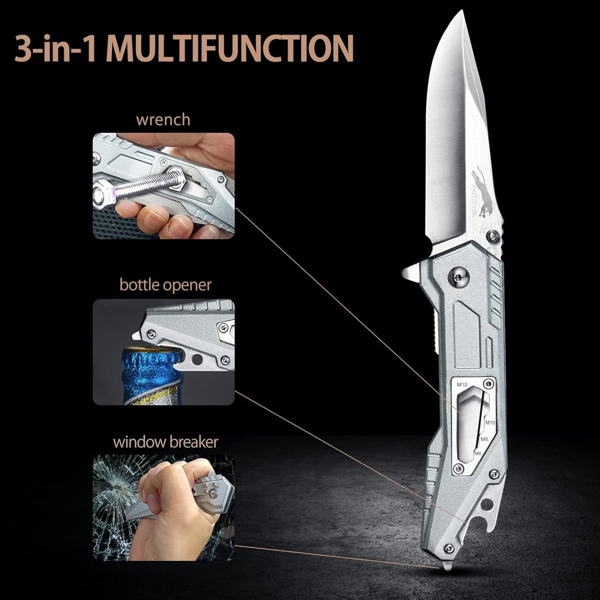 Stainless Steel Folding Knife – Leopard's Edge Multipurpose Pocket