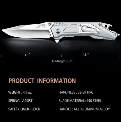 Stainless Steel Folding Knife – Leopard's Edge Multipurpose Pocket