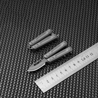 Stainless Steel Folding Knife – PicoBlade Mini Butterfly Keychain with EDC