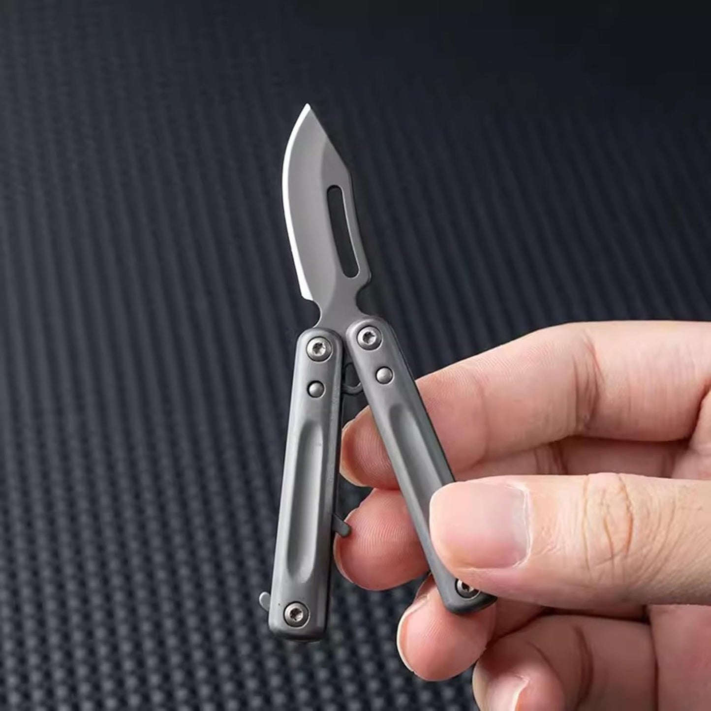 Stainless Steel Folding Knife – PicoBlade Mini Butterfly Keychain with EDC