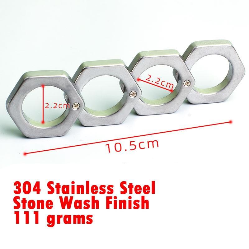 Stainless Steel Folding Knuckles – 304 Hexagon Transformable with Stonewash 110g