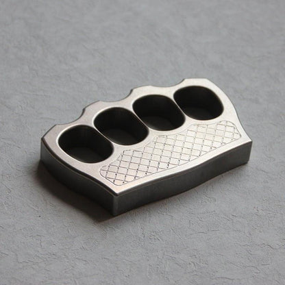 Stainless Steel Four Finger Knuckles – 304 Ultra-Thick 16mm with Textured Stonewash